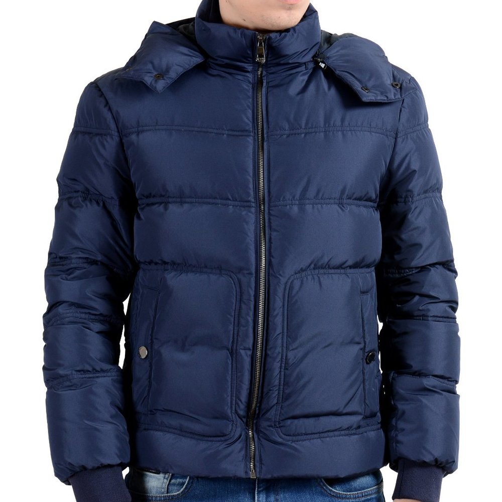 Versace Collection Men's Blue Down Parka Jacket